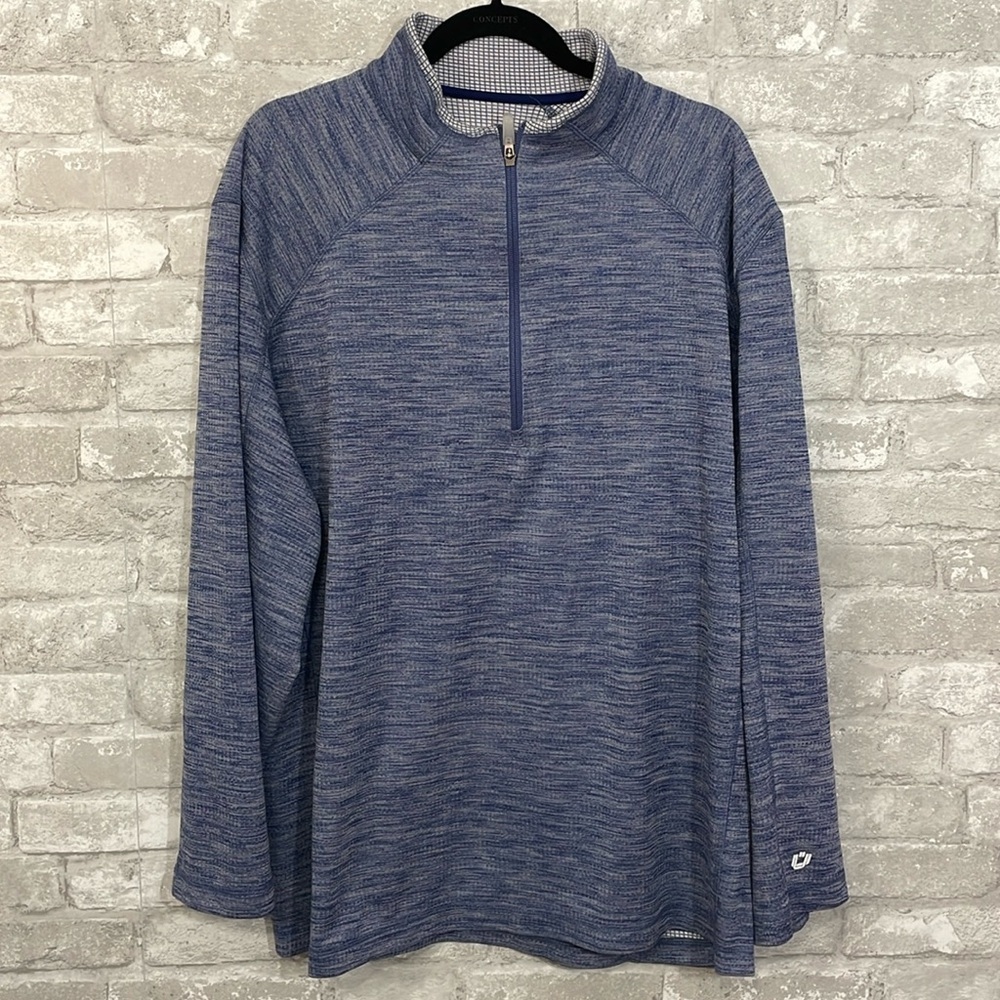 IBKUL Heathered Blue 1/2 zip pullover